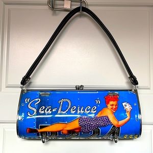 Little Earth Road Flair Baguette Bag/Swarovski Crystals “Sea Deuce”